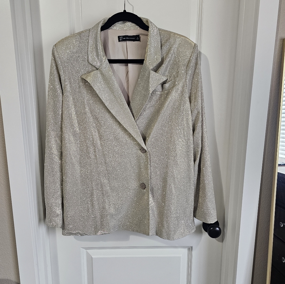 NWOT Silvery golden Glitter Women's Blazer